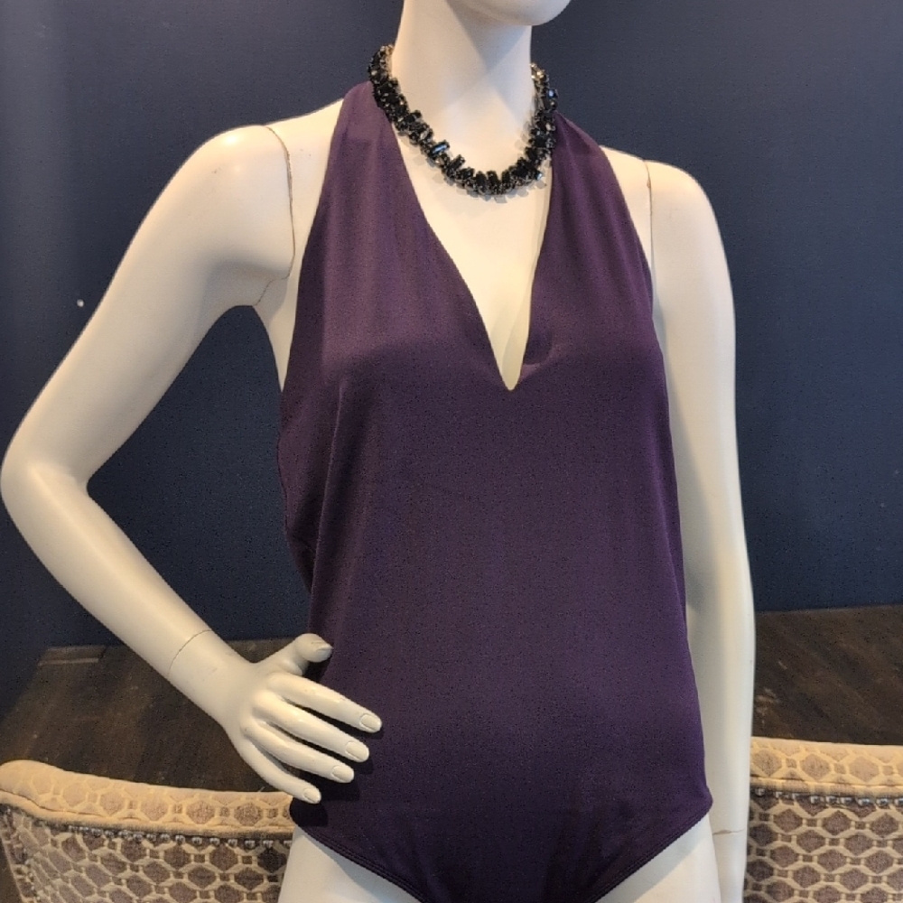 Express Plum Halter Bodysuit